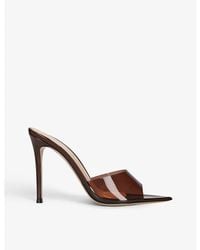 Gianvito Rossi - Elle 105 Leather And Pvc Heeled Mules - Lyst
