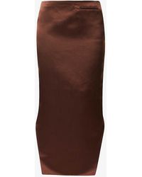 Givenchy - High-rise Asymmetric-hem Silk Midi Skirt - Lyst