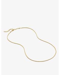 Monica Vinader - Thin Snake 18Ct-Plated Vermeil Sterling- Necklace - Lyst
