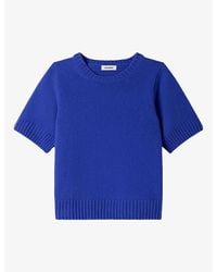 Sandro - Round-Neck Short-Sleeved Wool Jumper - Lyst