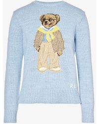 Polo Ralph Lauren - Bear-knit Regular-fit Cotton Jumper - Lyst