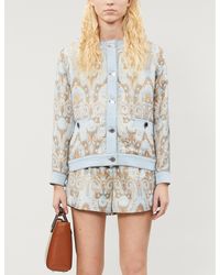 Sandro Orcan Paisley-print Woven Jacket - Blue