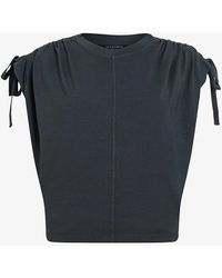 AllSaints - Cassie Gathered-shoulder Relaxed-fit Cotton T-shirt Xx - Lyst