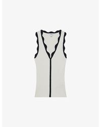 Reiss - Freya Scalloped-Trim Stretch-Knit Vest - Lyst