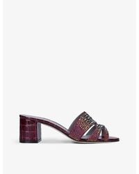 Gina - Orsay Crystal-embellished Leather Sandals - Lyst