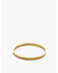 Monica Vinader - Solitaire 18Ct-Plated Vermeil Sterling- And 0.015Ct Lab-Grown Diamond Bangle - Lyst