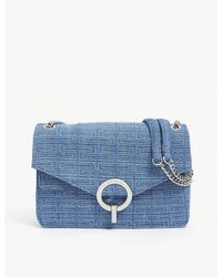Sandro Yza Printed Denim Shoulder Bag - Blue