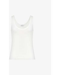 Reiss - Violet Scoop-neck Ribbed Stretch-cotton Vest - Lyst