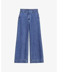 Ro&zo - Tailored Wide-Leg Denim-Blend Jeans - Lyst