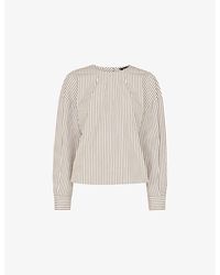 Whistles - Kirstie Striped Cotton Blouse - Lyst