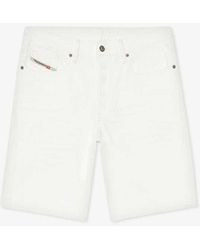 DIESEL - Branded-patch Straight-leg Denim Shorts - Lyst