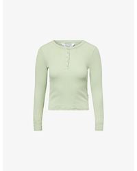 Lounge Underwear - Alpine Dreams Ribbed Stretch-Cotton Pyjamas Top - Lyst