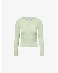 Lounge Underwear - Alpine Dreams Ribbed Stretch-Cotton Pyjamas Top - Lyst