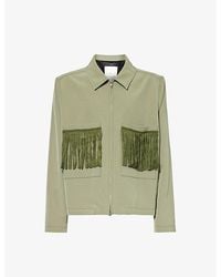 Song For The Mute - Fringed-pocket Boxy-fit Woven Jacket - Lyst