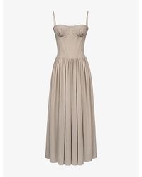 House Of Cb - Rona Corset Cotton Maxi Dress Xs (A-C Cup) - Lyst