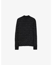 JOSEPH - Fragmented Stripe Mock-Neck Stretch-Knit Top - Lyst