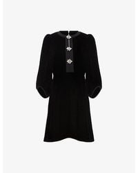 Phase Eight - Heidi Diamante-Button Velvet Mini Dress - Lyst