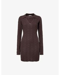 The Couture Club - Open Collar Crochet Cotton-Knit Mini Dress - Lyst