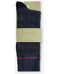 Ted Baker - Sokktwo Stripe Stretch Cotton-blend Socks - Lyst