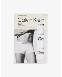 Calvin Klein - Icon Logo-Waistband Pack Of Three Stretch-Cotton Trunks - Lyst