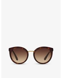 Dolce & Gabbana - Dg4268 Round-frame Tortoiseshell Acetate Sunglasses - Lyst
