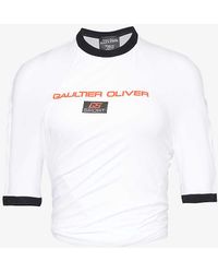 Jean Paul Gaultier - X Shayne Oliver Brand-print Stretch-cotton T-shirt - Lyst