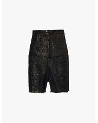 Rick Owens - Porterville Cut-Offs Cracked-Texture Relaxed-Fit Denim Shorts - Lyst