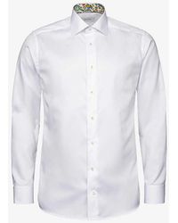 Eton - Signature Twill Geometric-weave Contemporary-fit Cotton Shirt - Lyst