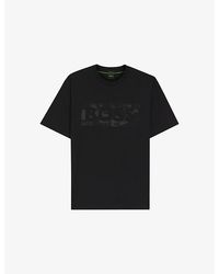 BOSS - Branded-Print Short-Sleeved Cotton-Jersey T-Shirt Xxl - Lyst