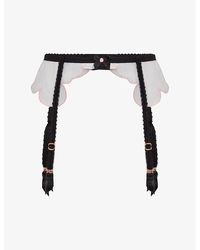 Agent Provocateur - Lorna Mesh Suspender Belt Xxl - Lyst