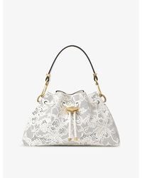 Jimmy Choo - Cinch Small Perforated-Lace Leather Shoulder Bag - Lyst