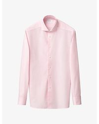 Eton - Spread-Collar Contemporary-Fit Cotton-Poplin Shirt - Lyst