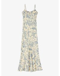 Sandro - Joselle Floral-pattern Woven Maxi Dress - Lyst