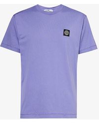 Stone Island - Crewneck Brand-patch Cotton-jersey T-shirt - Lyst