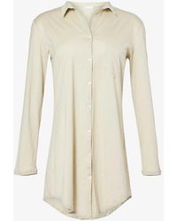 Hanro - Long-sleeve Collar Cotton-jersey Nightdres - Lyst