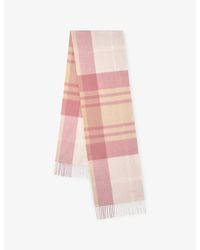 Mulberry - Small-Check Merino-Wool Scarf - Lyst