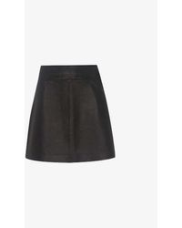 Whistles - A-line Leather Mini Skirt 1 - Lyst