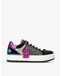 Kurt Geiger - Southbank Tag Panelled Leather Low-Top Trainers - Lyst