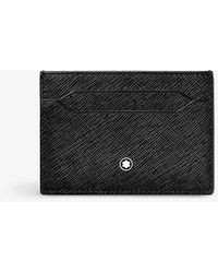 Montblanc - Sartorial Logo-embellished Grained-leather Card Holder - Lyst
