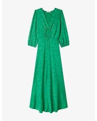Sandro - Jacquard Floral-Motif Woven Maxi Dress - Lyst