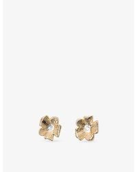 Maje - Flower Brass And Crystal Stud Earrings - Lyst