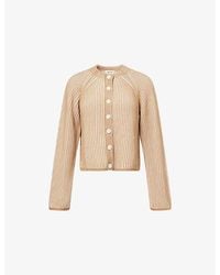 ME+EM - Contrast Rib-Knit Cotton Cardigan - Lyst
