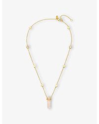 La Maison Du Couturier - Assya London Cupid 18Ct Vermeil, Rose Quartz And Cubic Zirconia Necklace - Lyst