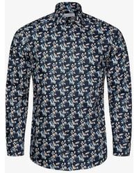 Eton - Floral-print Slim-fit Cotton-twill Shirt - Lyst