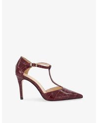 Dune - Castered Heeled Leather Courts - Lyst