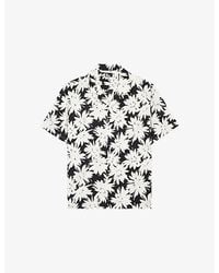 The Kooples - Floral-Print Short-Sleeve Woven Shirt - Lyst