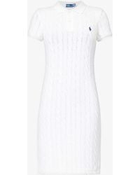 Polo Ralph Lauren - Logo-embroidered Polo-collar Cotton Midi Dress X - Lyst
