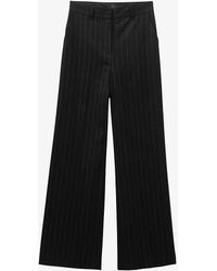 IKKS - Pin-stripe Wide-leg High-rise Stretch-woven Trousers - Lyst