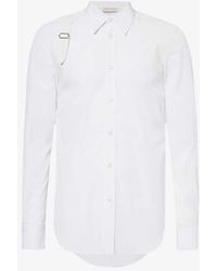 Alexander McQueen - Harness Pleated-panel Regular-fit Cotton-poplin Shirt - Lyst