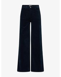 FRAME - Palazzo Wide-Leg Cotton-Blend Corduroy Trousers - Lyst